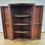 A 19th century mahogany bowfront corner cabinet, 62 cm wide