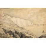 English school, 19th century, the Needles from Allum Bay, watercolour, title inscribed verso,