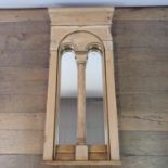 A pine wall mirror, 104 x 48 cm