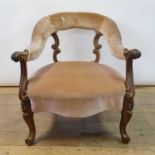 A 19th century mahogany armchair, on cabriole legs