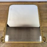 A gilt gesso overmantle mirror, 134 x 110 cm