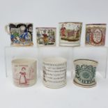A 19th century nursery mug, and a six other mugs (7)