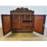 A 19th century mahogany specimen cabinet, with raised back, frieze drawer, above two cupboard doors,