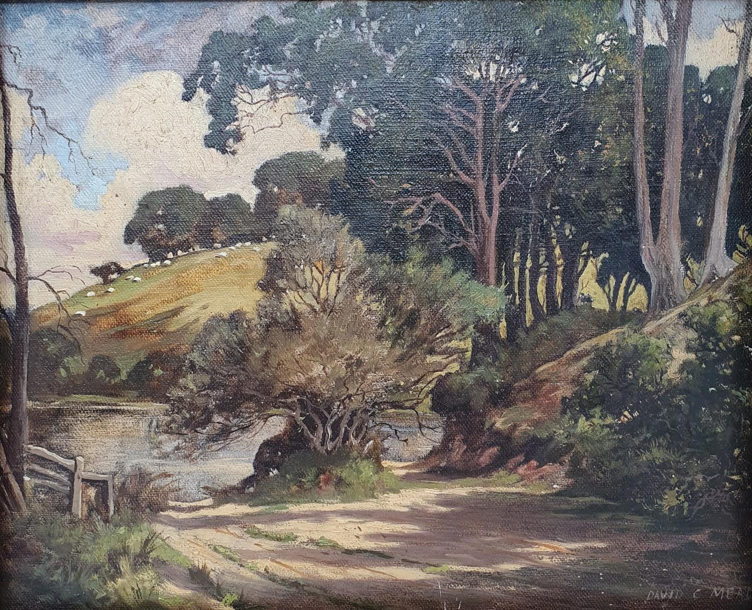 David Mead (British 1906-1986), a landscape, oil on canvas, signed, 24 x 29 cm, an English school,
