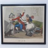 A 19th century cartoon, War, and various other pictures and prints (box)