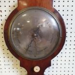 A 19th century mahogany banjo form barometer, 94 cm high