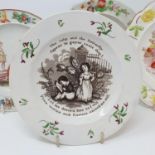 A 19th century nursery plate, the tulip and the butterfly appear in gayer coat than I, 15 cm