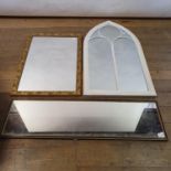 A modern gilt framed wall mirror, 85 x 60 cm, and two other mirrors (3)