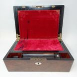 A 19th century rosewood writing box, 38 cm wide