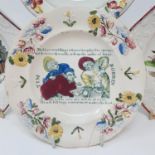 A 19th century nursery plate, Tim Bobbin, 14 cm diameter, and three other nursery plates (4) Various