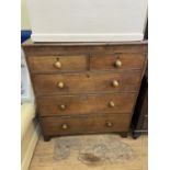 A oak chest, having two short and three long drawers, 103 cm wide