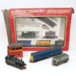 A Hornby OO gauge GWR freight electric train set, various OO gauge carriages locomotives and