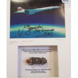 Concorde memorabilia: Concorde Engine Plug, mounted with a photograph signed by Chief Concorde