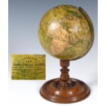 A 19th century Cruchley's terrestrial 6 inch globe, Cruchley's New Terrestrial Globe, Showing The