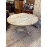 A pine breakfast table, 123 cm diameter