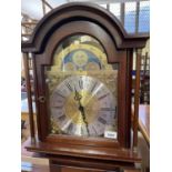 A modern longcase clock, in mahogany case