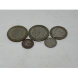 Assorted Queen Victoria and later shillings and other coins