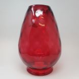 A cranberry glass oil lamp shade, various other shades and related items (4 boxes)