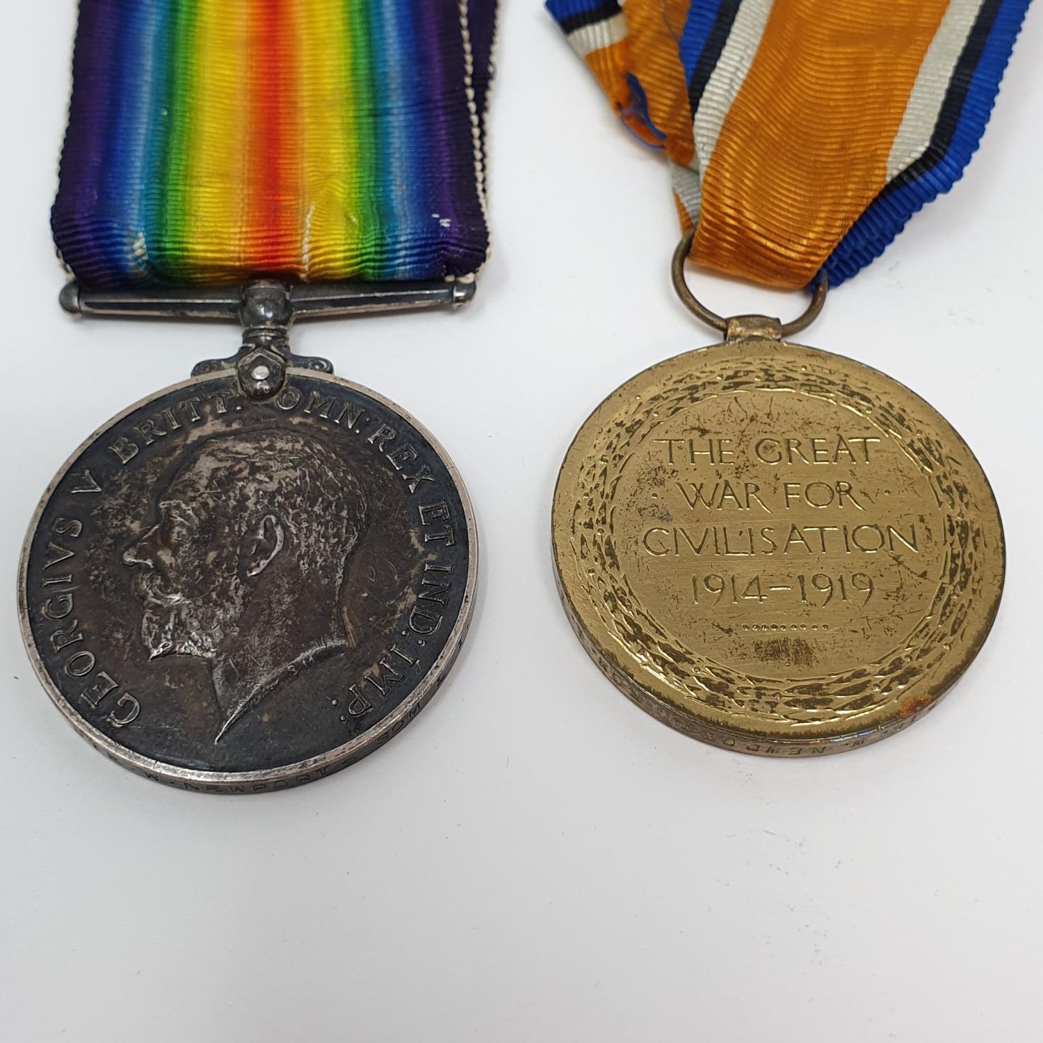 A British War Medal and Victory Medal pair, awarded to 42260 Pte W Newport Som L I - Image 2 of 3