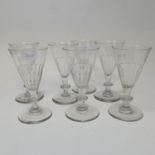 A set of seven 19th century flutes, and other glassware (16)