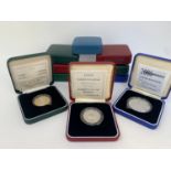 A 1996 Celebration of Football silver proof £2, and other proof coins, all boxed (10)