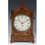 An early 19th century bracket clock, the 17.5 cm diameter painted dial with Roman numerals, fitted a