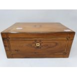 A 19th century mahogany writing box, 35 cm wide, and two rosewood boxes (3) Both rosewood boxes
