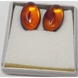 A pair of silver and amber earrings, and five other similar items (box)