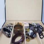 Various costume jewellery, and a modern jewellery box