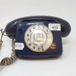 A limited edition compact navy blueSilver Jubilee dial phone Converted