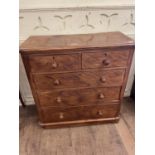 A 19th century mahogany chest, having two short and three long drawers, 103 cm wide