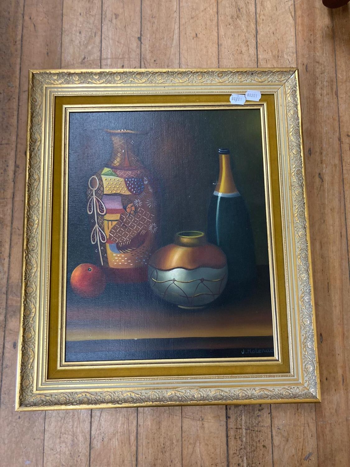 J Molenao, a still life with a Japanese vase, 48 x 38 cm and various prints (qty)