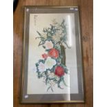 A Chinese print of flowers and other pictures (qty)