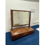 A mahogany bedroom mirror, a hat box and other items (qty)