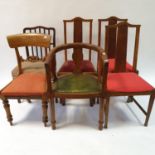 A mahogany tub chair, and five other chairs (6)