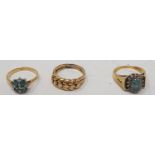 An 18ct gold ring, 6.6 g, and two other 18ct gold rings (3) total weight all rings 15.7g
