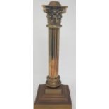 An oil lamp base, in the form of a Corinthian column, 35 cm high, two wall hanging oil lamps with