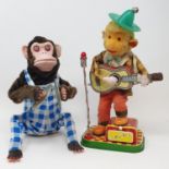 A musical jolly chimp, boxed, and two other similar toys (3) Report JS These are all untested