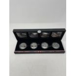 A Countdown to London 2012 silver proof four coin set, boxed