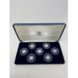 A set of seven Jersey Ship Building Series £1 proof coins, boxed
