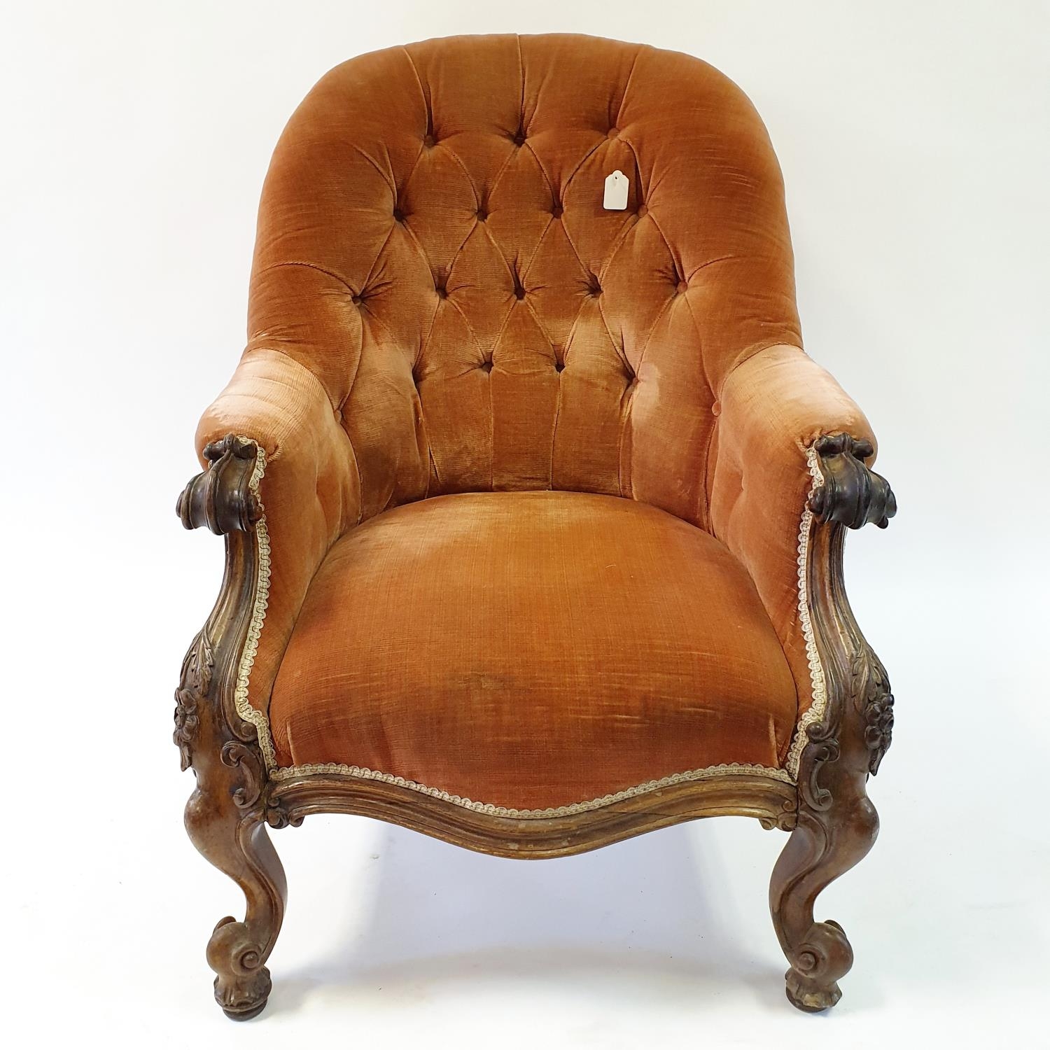 A 19th century mahogany button back armchair - Bild 3 aus 3