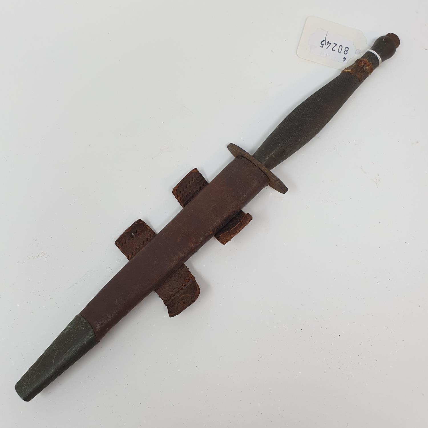 A Fairbairn & Sykes style Commando fighting knife, with a scabbard Provenance: belonged to the - Image 3 of 9