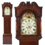 A longcase clock, the 30.5 arched square dial signed Collings Dunstable, with Roman numerals,