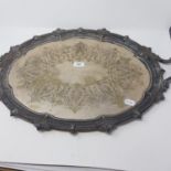 A silver plated two handled tray, 70 cm wide