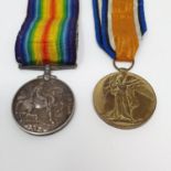A British War Medal and Victory Medal pair, awarded to 42260 Pte W Newport Som L I