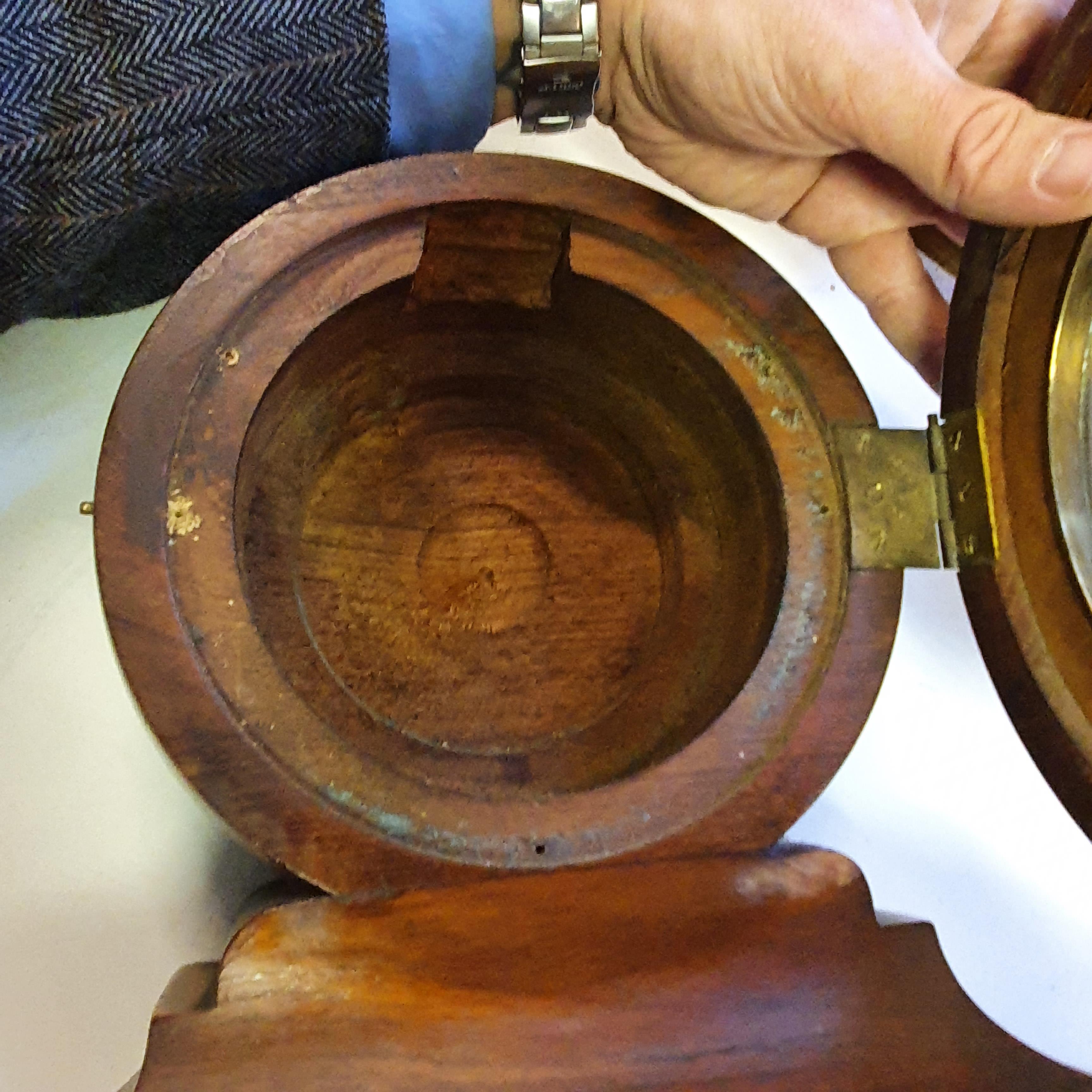 An Imperial German Navy bulkhead type clock, the 15 cm diameter silvered dial signed Franz Happe - Image 11 of 11