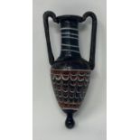 A Roman style glass Amphoriskos, with painted decoration 12 cm From a private collection in Dorset