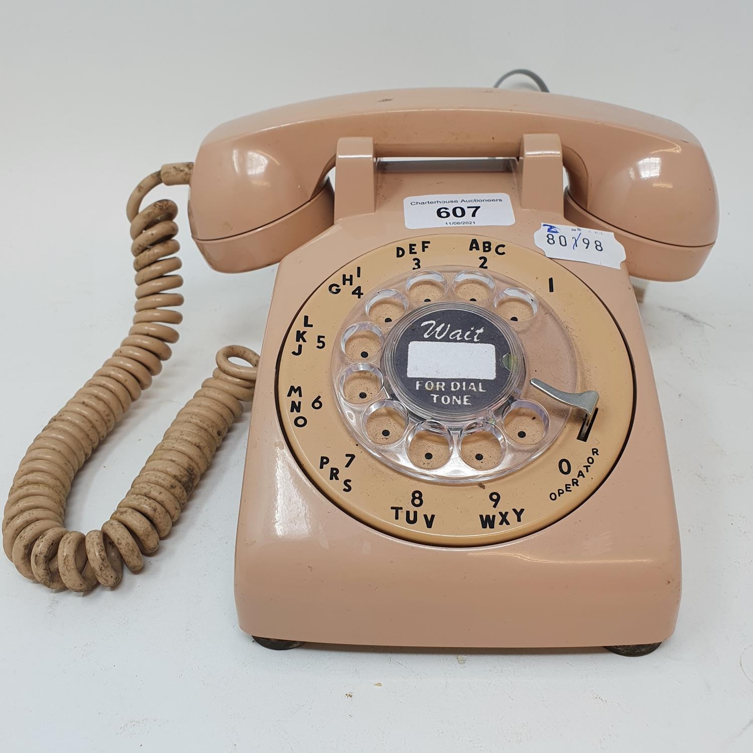 A pink US 500 dial telephone Converted