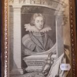 An 18th century engraving, Henry Prince of Wales, in a Hogarth type frame, and four others