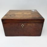 A 19th century mahogany and parquetry inlaid box, 28 cm wide